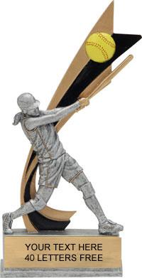 Softball Painted Banner Resin Trophy