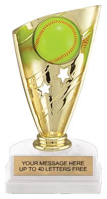 Softball Banner Trophy w/3D Sport Ball